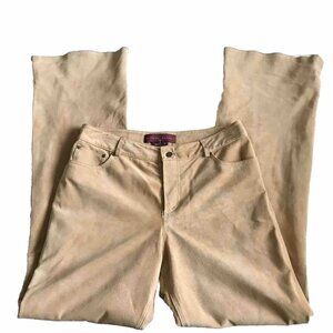 MARGARET GODFREY Leather Suede Pants Women's Size 6 Camel Brown‎ Western Country